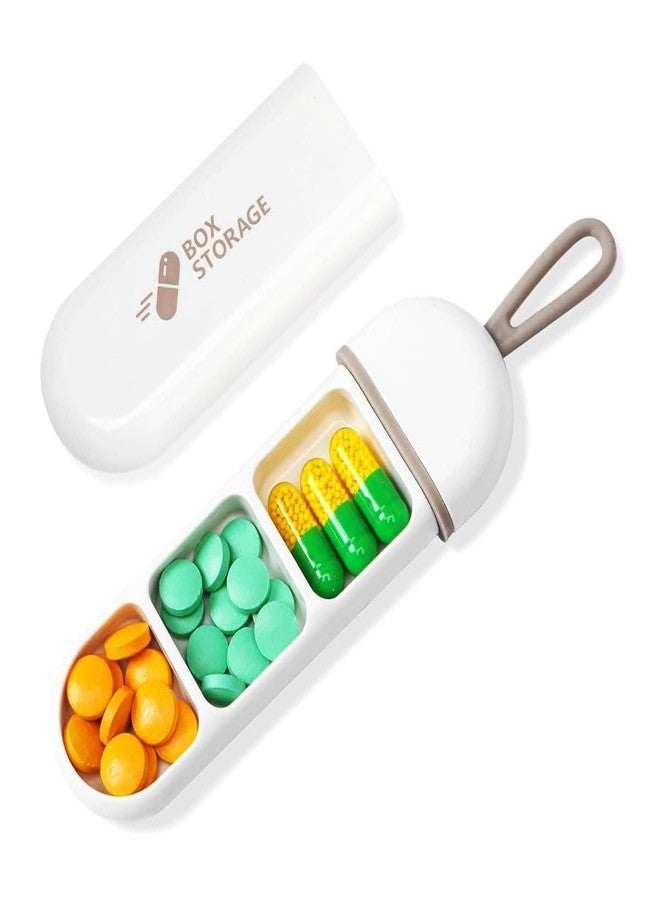 ZURITY Small Pill Container For Pocket/Purse | Medicine Organizer | Portable Pill Tray/Box | 3 Compartments Pill Dispenser For Home/Outdoor/Travel | For Daily Supplement Need (Pack of 1,Multicolor) - Image 1